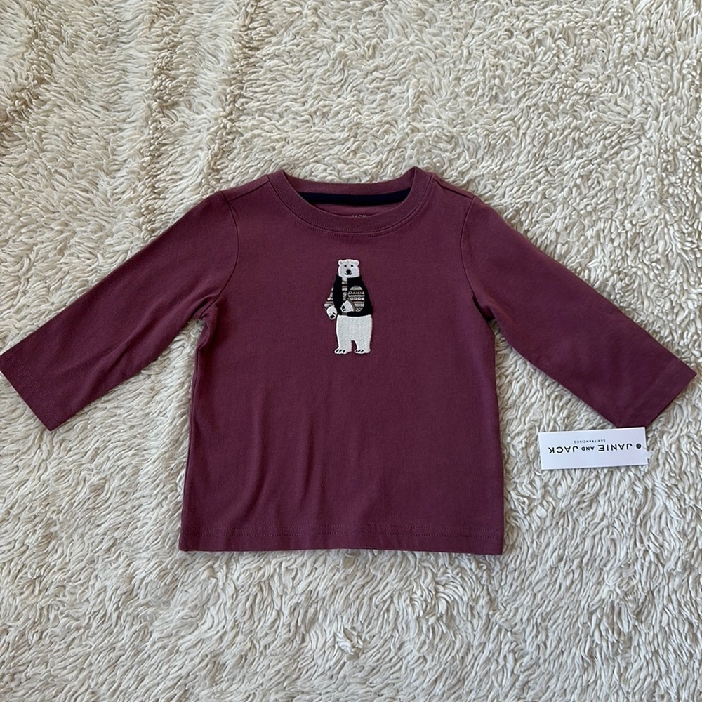 NWT Janie and Jack polar bear tee size 6to 12 months